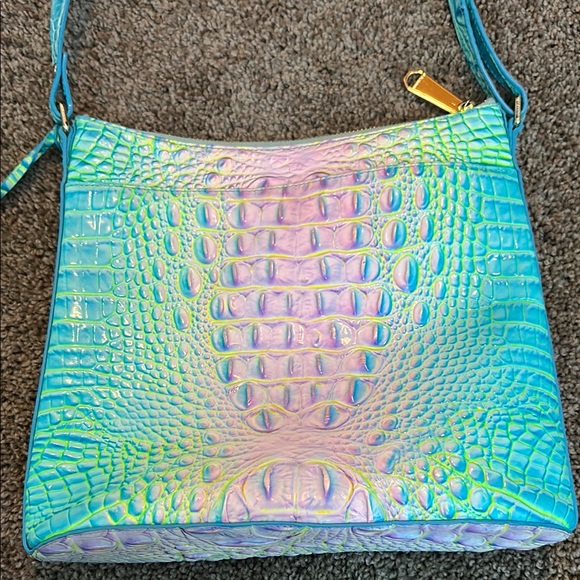 Brahmin Blue and Pink Shoulder Bag with Textured Design - Picture 4 of 7